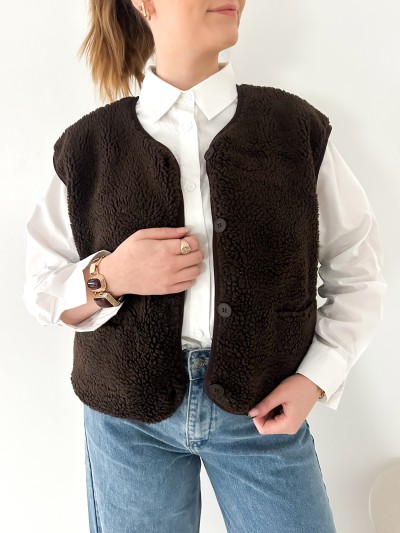 Gilet Minouche mouton bouton