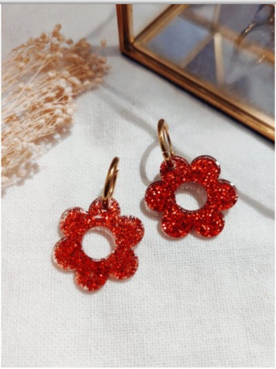 Boucle d'oreilles fleurs...