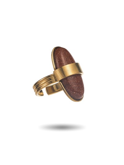 Bague Alma - brun clair 