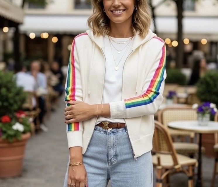 Regenboogvest met ritssluiting