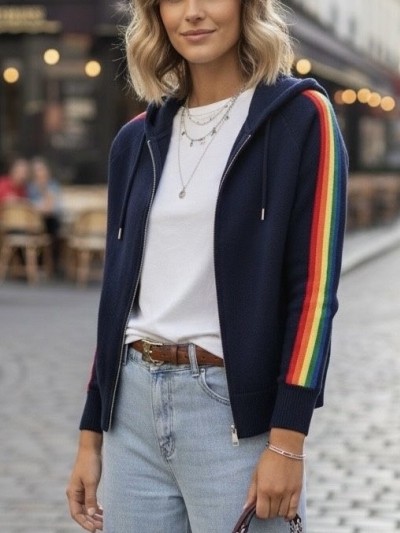 Gilet  arc en ciel tirette...