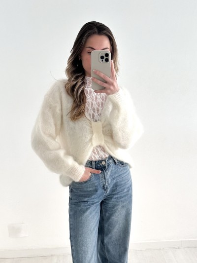 Pull Noeud 80% Kid Mohair -...