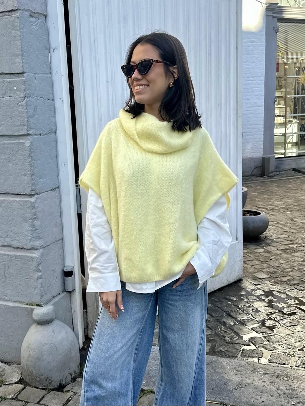 Pull Julia col roulé Jaune 52% Baby Alpaca
