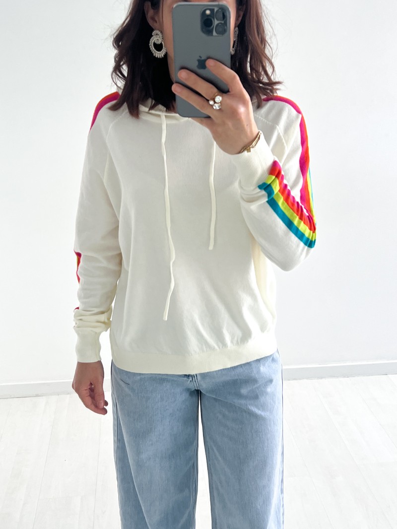 Rainbow-trui met capuchon