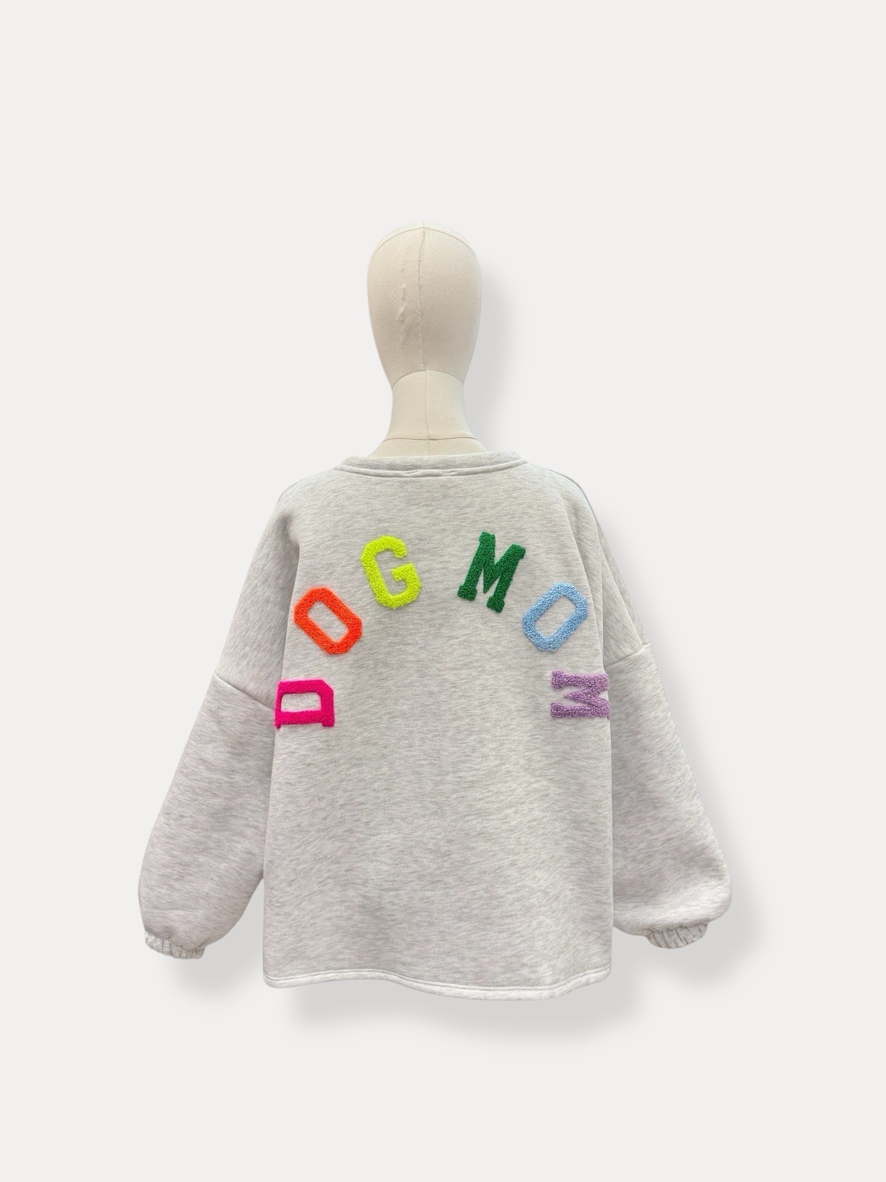 Sweat / Pull Dog Mom 100% Coton gris