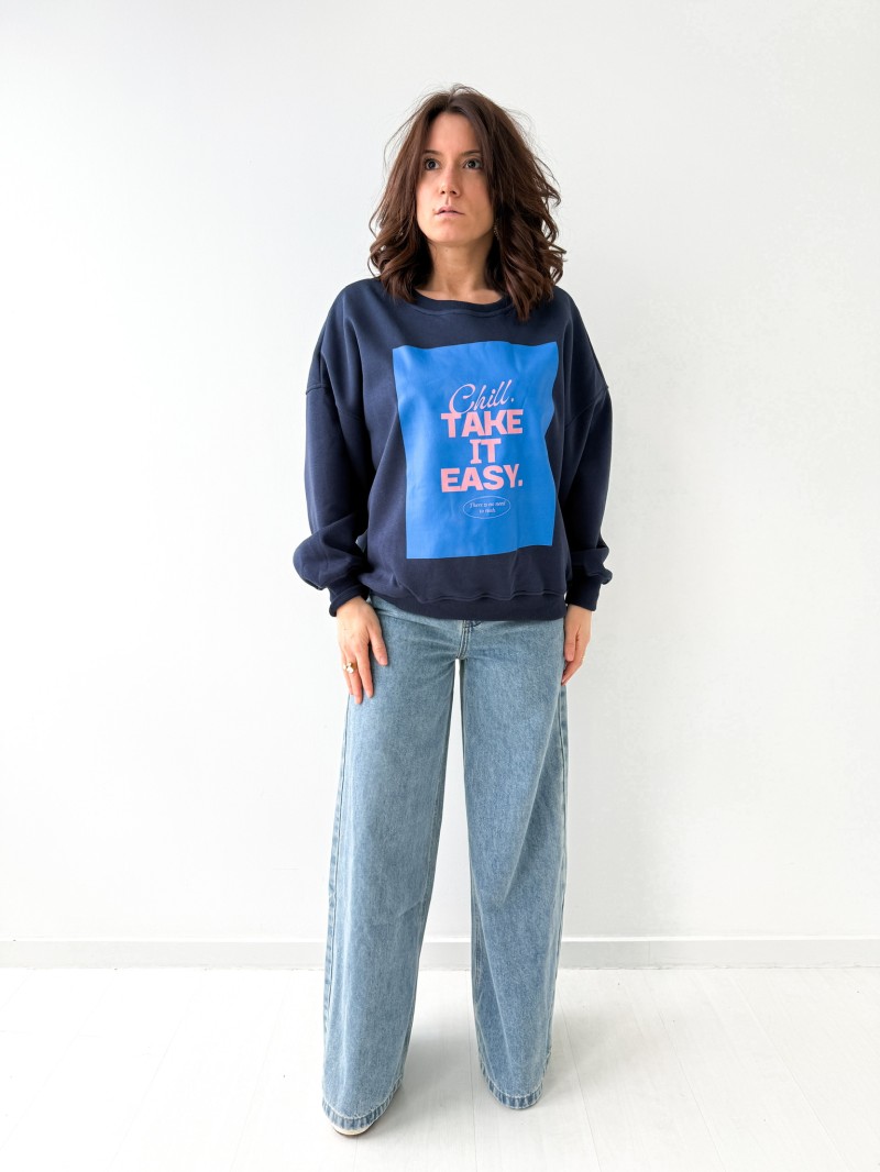 Sweatshirt EASY Bleu