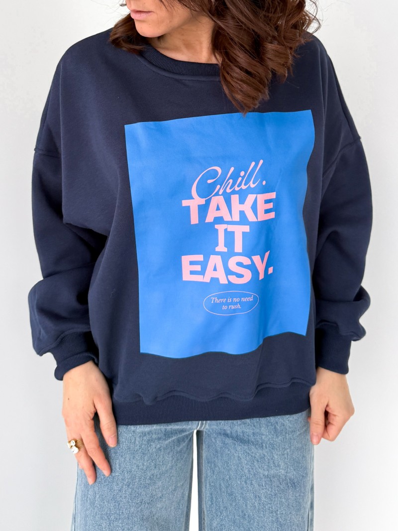 Sweatshirt EASY Bleu
