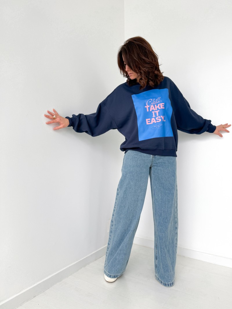 Sweatshirt EASY Bleu
