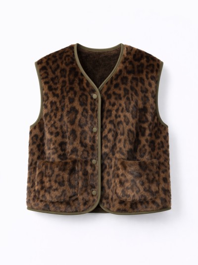 Gilet Minouche léopard -...