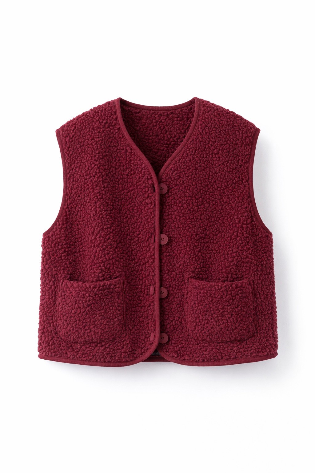 Vest met knopen van schapenvacht