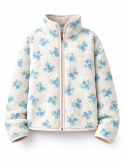 Fleecejack met bloemenprint...