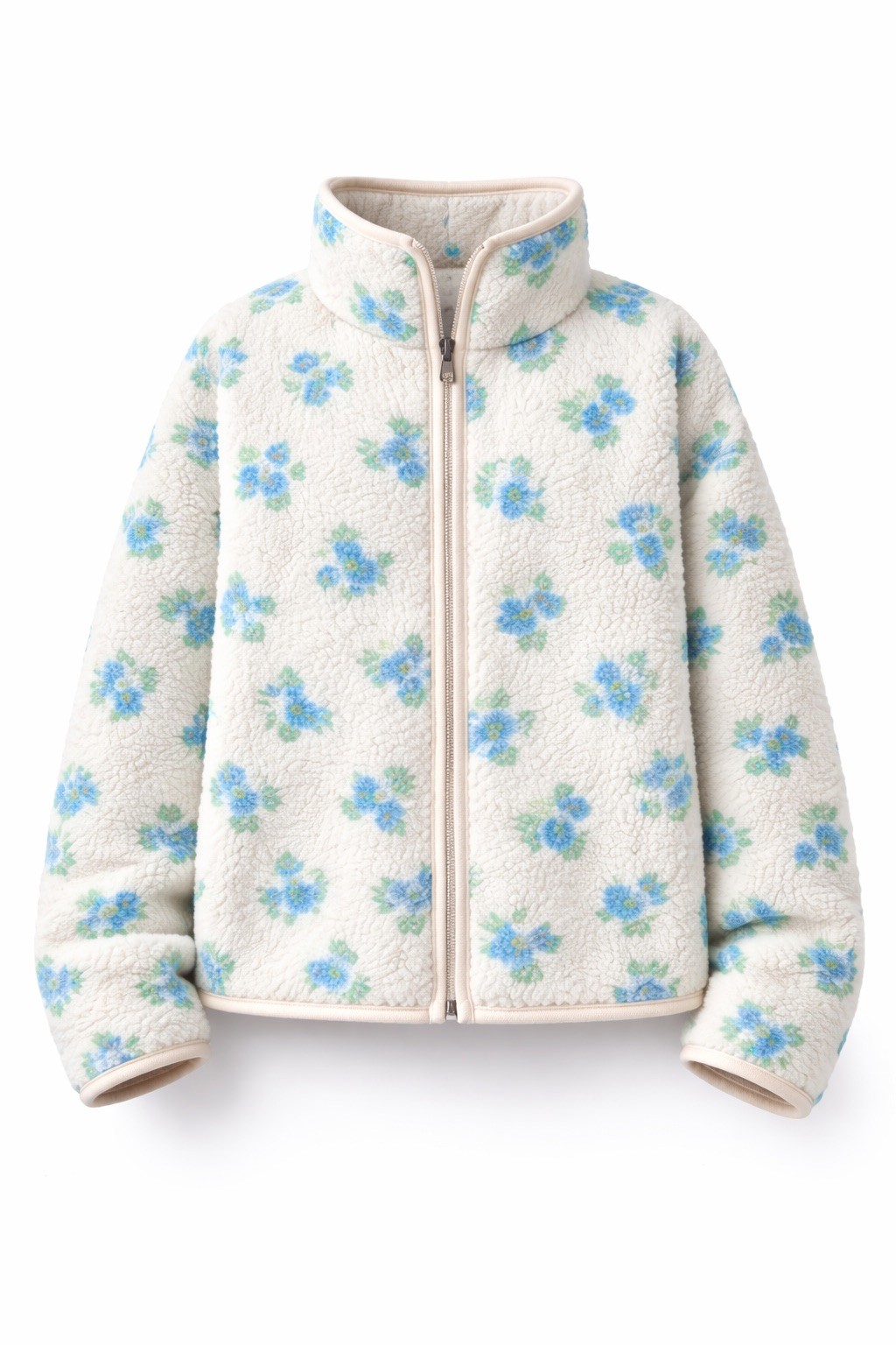 Fleecejacke mit Blumenmuster