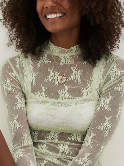 Blouse Diane kant - Vert jade