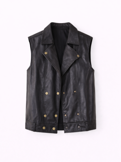 Ärmellose Jacke aus Kunstleder