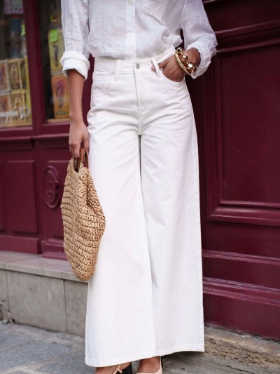 Jonge jeans (85% katoen) - Wit