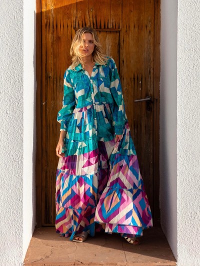 Robe Maria - Bleu canard