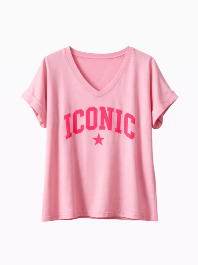 T-shirt Iconic col V -...