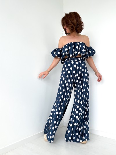 Ensemble Elena pois - Bleu...