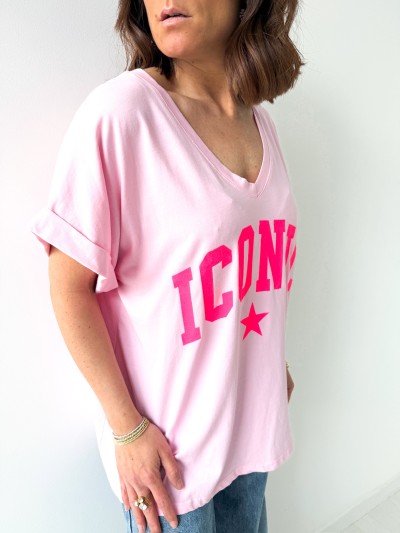 T-shirt Iconic col V