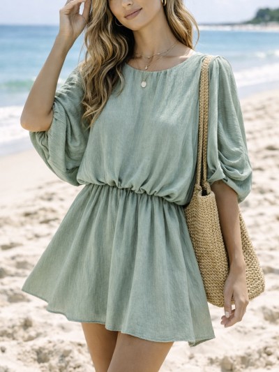 Robe Almira courte - Vert...