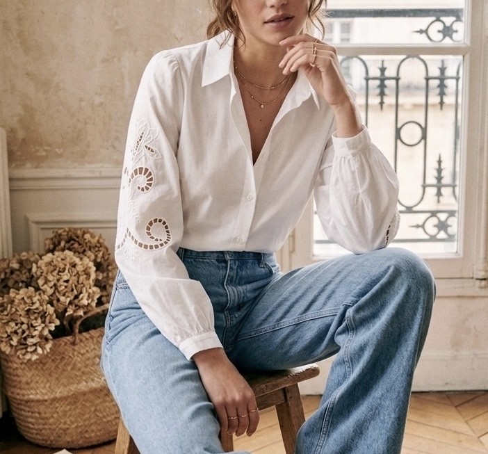 Chemise 100% Coton details manches