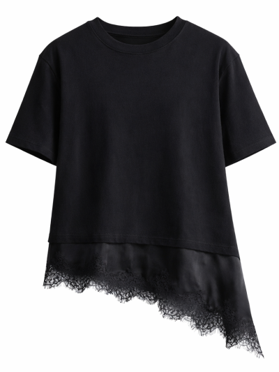 T-shirt Lucie soie et dentelle