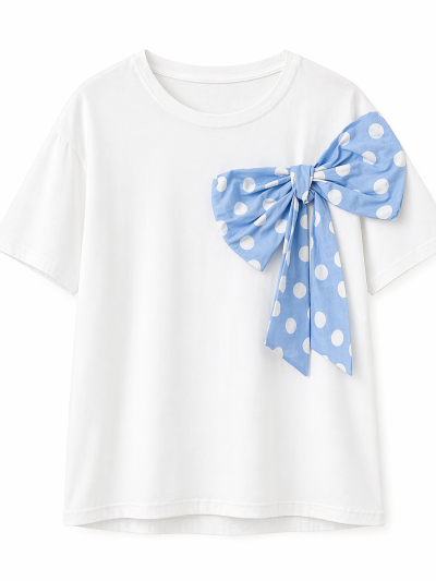 T-shirt noeud - Bleu Ciel