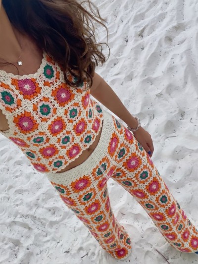 Top crochet Vaya - Oranje