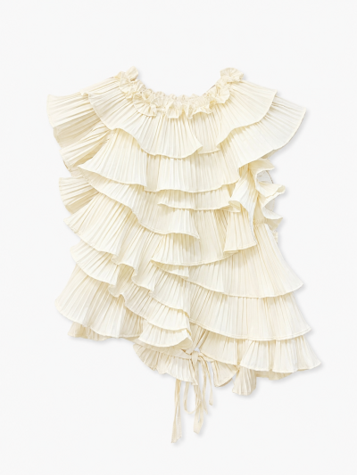 Bluse/Top mit Faltenrock