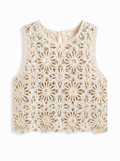 Top crochet Marie - Beige