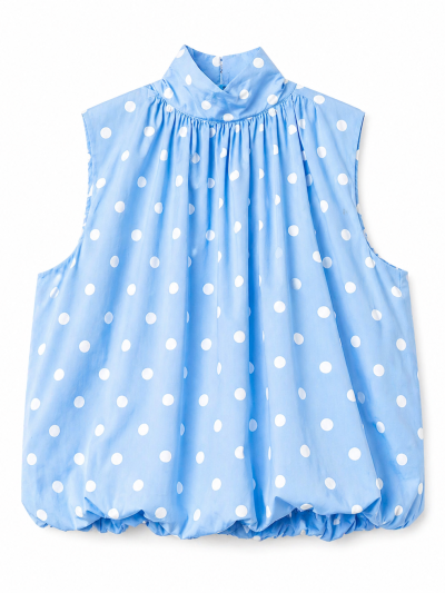 Blouse Rachel à pois - Bleu...