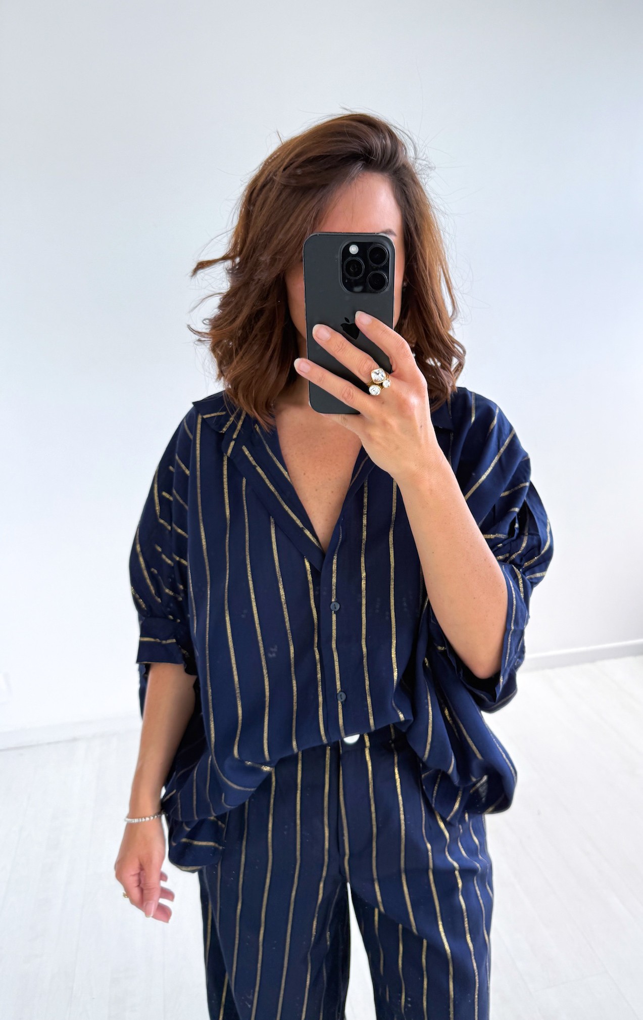Overhemd / Blouse JULIE met gouden draad