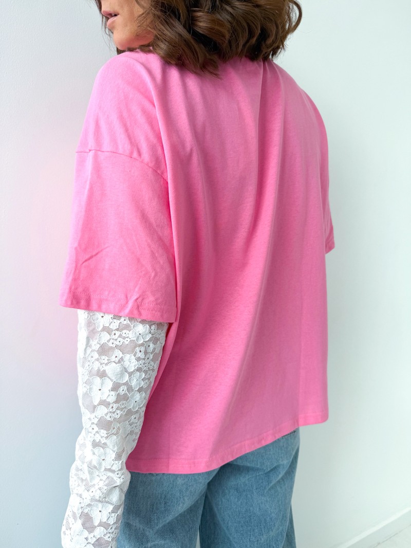 Kelly-T-Shirt aus Spitze (80 % Baumwolle, 20 % Polyester)
