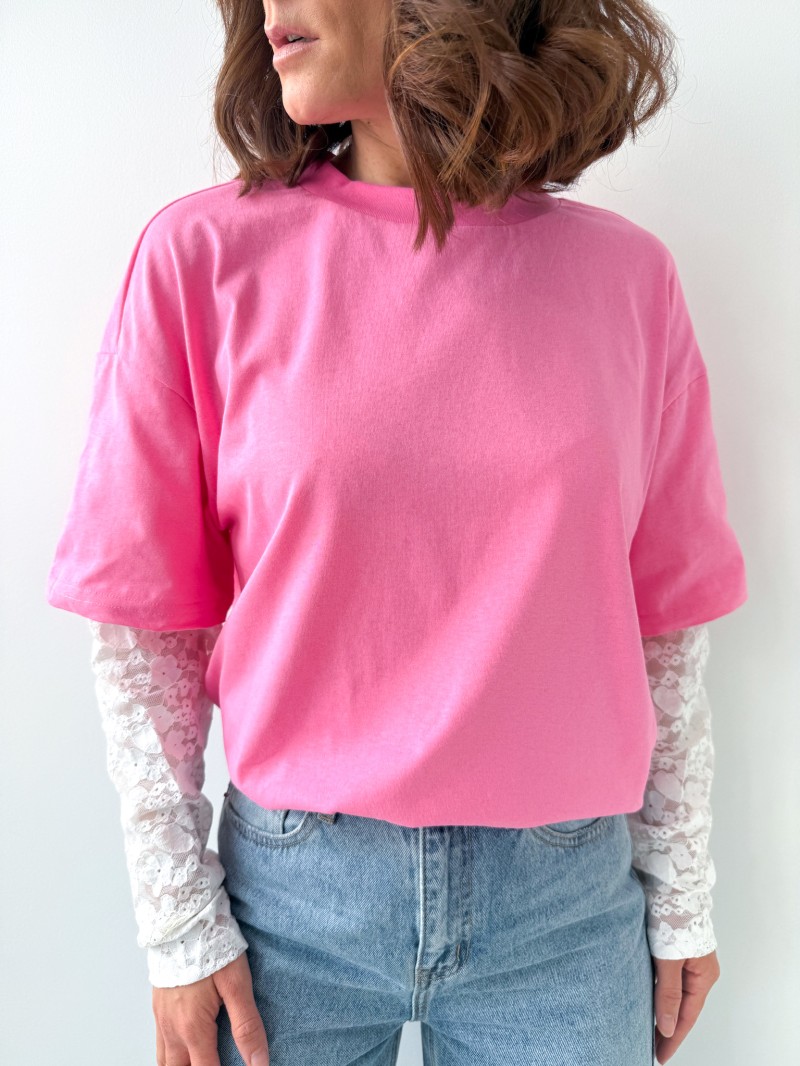 Kelly-T-Shirt aus Spitze (80 % Baumwolle, 20 % Polyester)