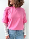 Kelly-T-Shirt aus Spitze (80 % Baumwolle, 20 % Polyester)