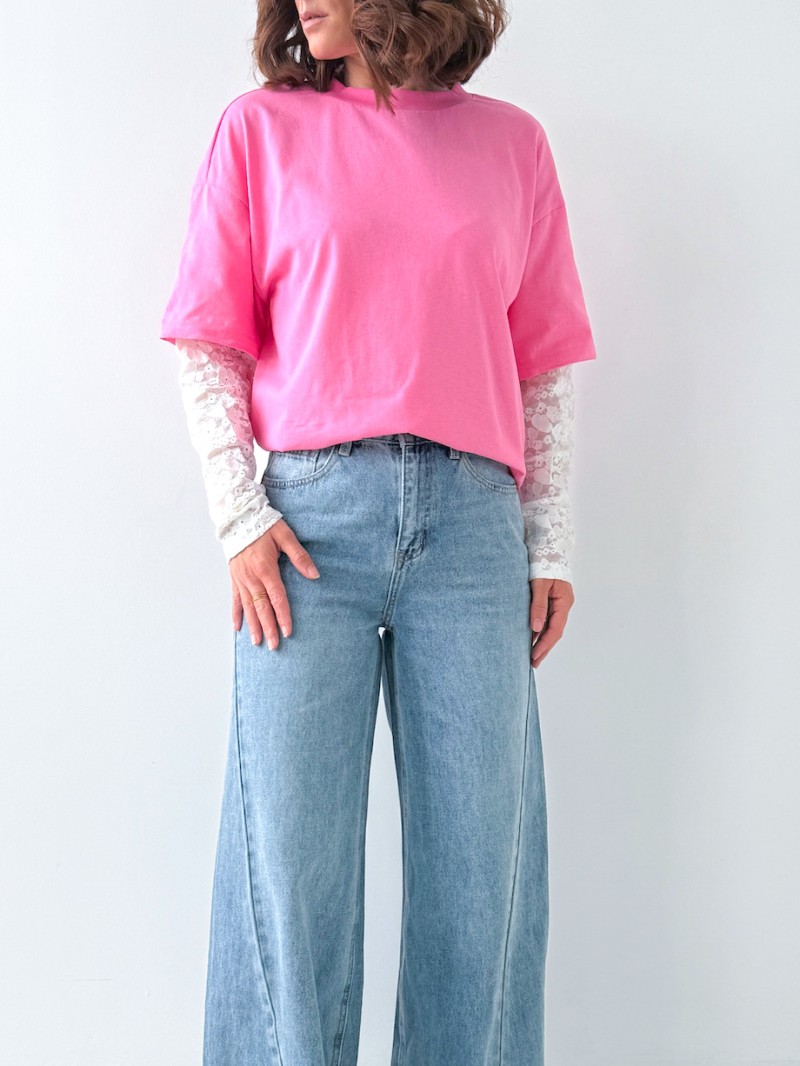 Kelly-T-Shirt aus Spitze (80 % Baumwolle, 20 % Polyester)