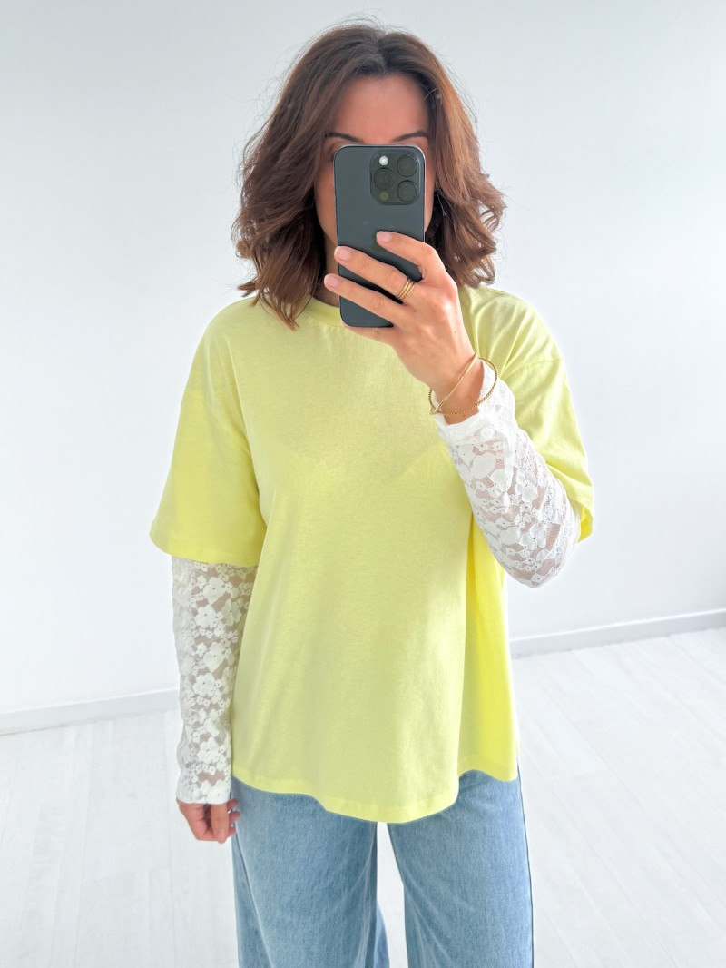 Kelly-T-Shirt aus Spitze (80 % Baumwolle, 20 % Polyester)