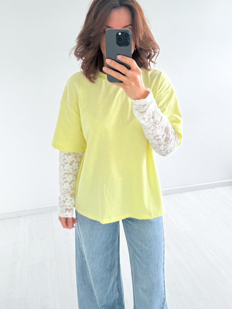 Kelly-T-Shirt aus Spitze (80 % Baumwolle, 20 % Polyester)