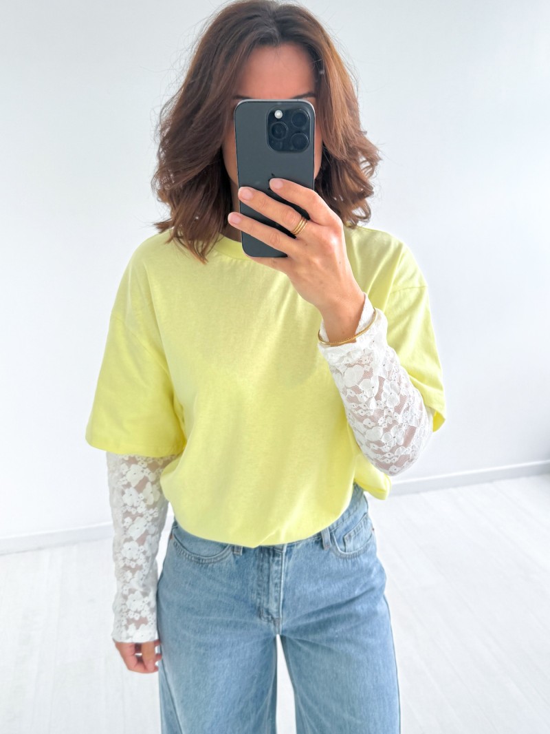 Kelly-T-Shirt aus Spitze (80 % Baumwolle, 20 % Polyester)