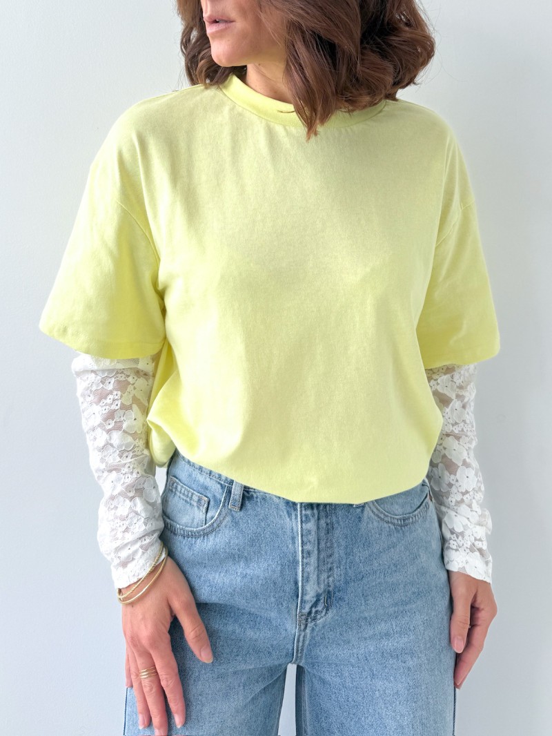 Kelly-T-Shirt aus Spitze (80 % Baumwolle, 20 % Polyester)