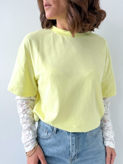 Kelly-T-Shirt aus Spitze (80 % Baumwolle, 20 % Polyester)