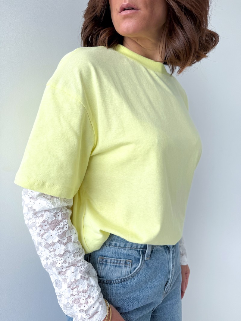 Kelly-T-Shirt aus Spitze (80 % Baumwolle, 20 % Polyester)