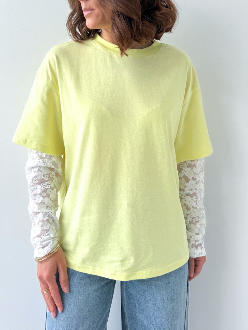 Kelly-T-Shirt aus Spitze (80 % Baumwolle, 20 % Polyester)