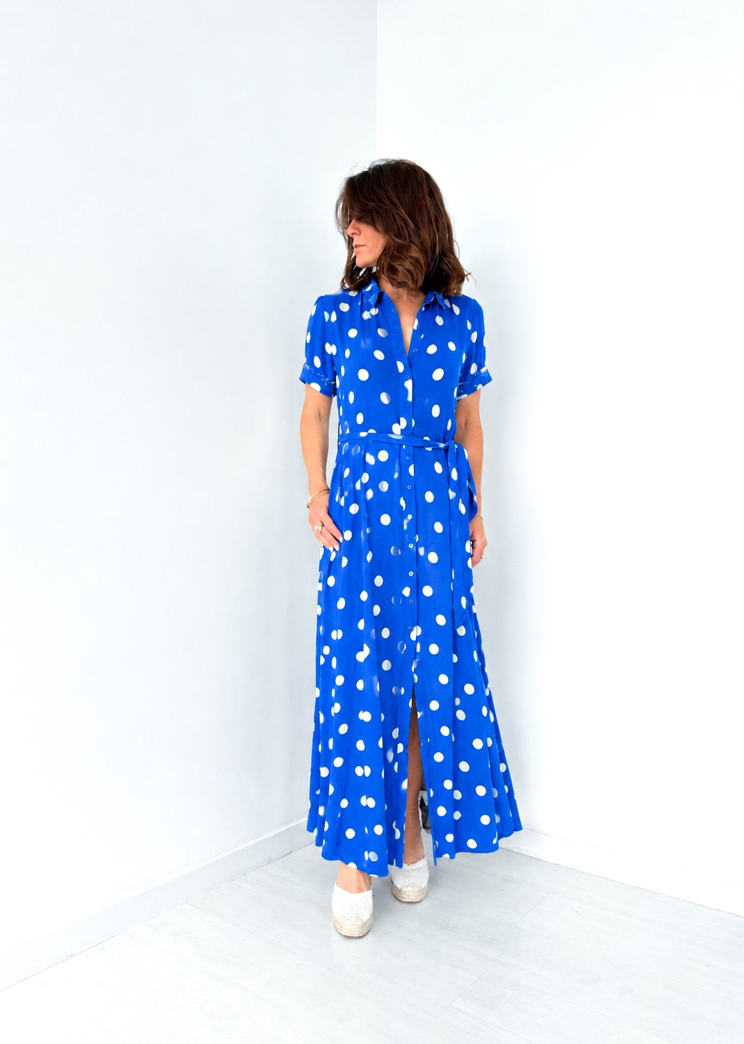 robe 62998C pois bleu bic