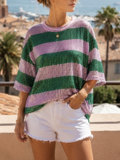 T-Shirt Lurex Maëlys - Vert 