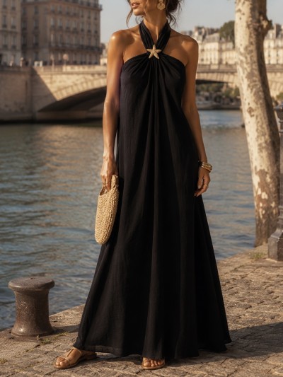 Robe étoile de mer - Noir