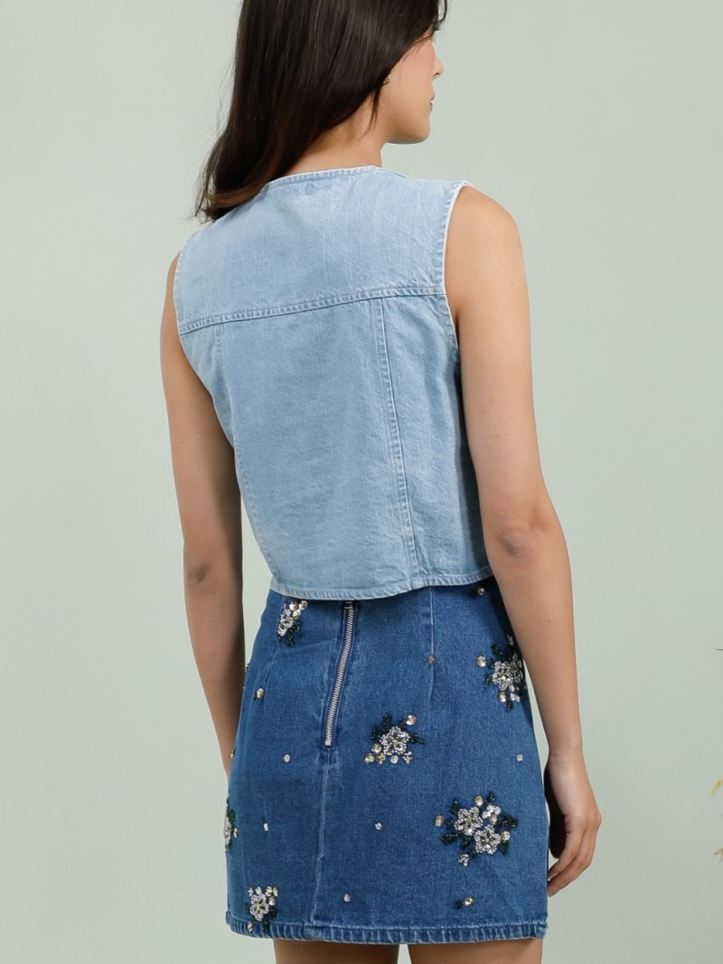 Jeansrock „Alice“ mit Pailletten