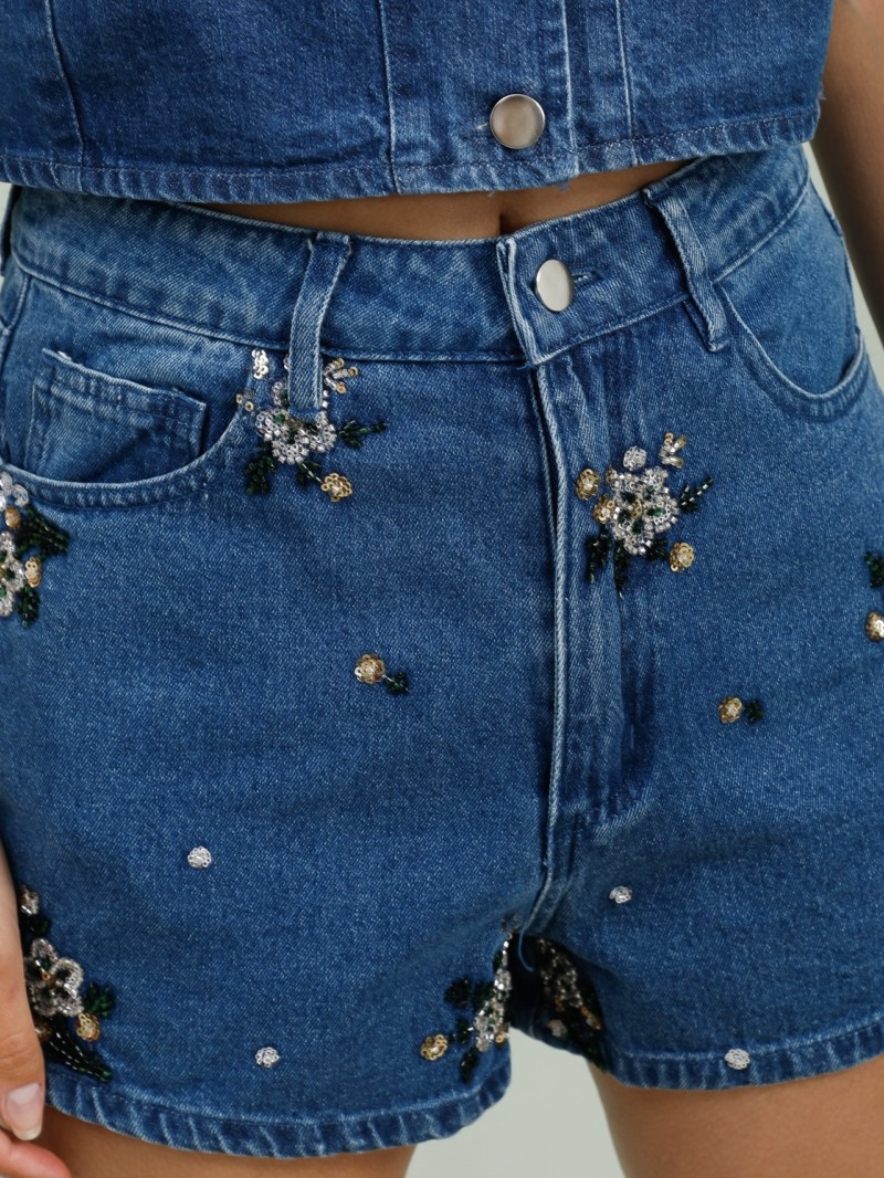 Alice-Jeansshorts mit Pailletten