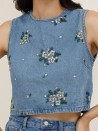 Top en jeans Alice avec sequin