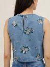 Top en jeans Alice avec sequin